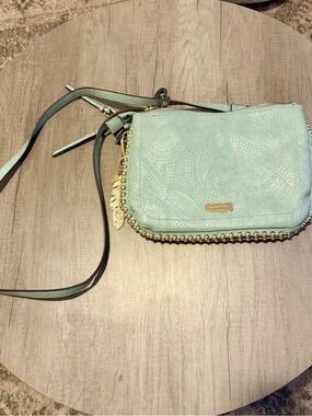Jessica Simpson Mint Green Crossbody with Gold Stud & Charm